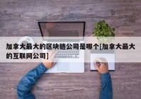 加拿大最大的区块链公司是哪个[加拿大最大的互联网公司]