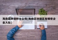 海南区块链孵化公司[海南区块链区有哪些企业入驻]